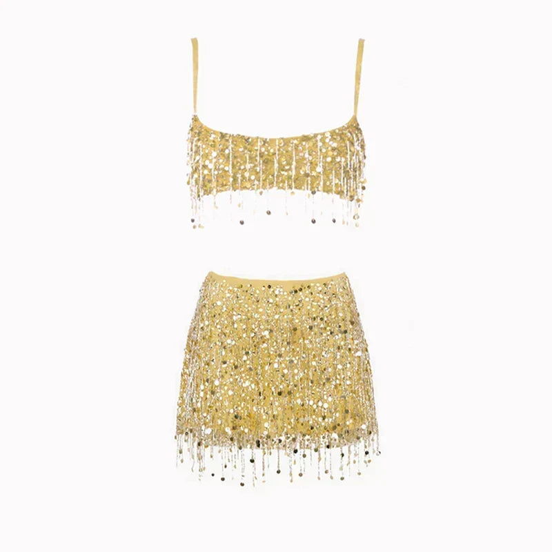 Sequin Tassel Bikini Set, view 2 - Elena Harper