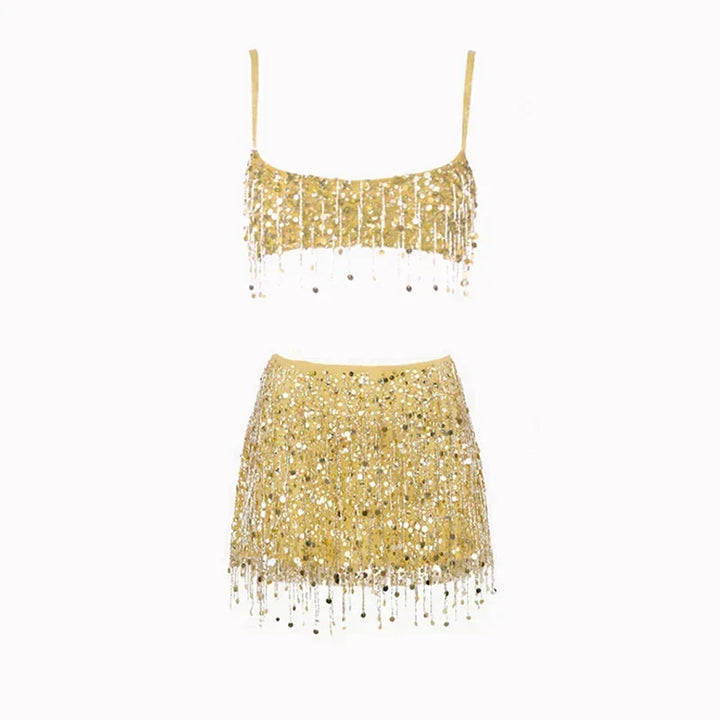 Sequin Tassel Bikini Set, view 2 - Elena Harper