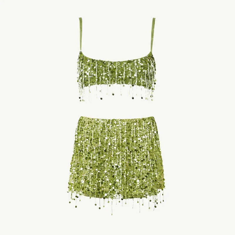 Sequin Tassel Bikini Set, view 3 - Elena Harper
