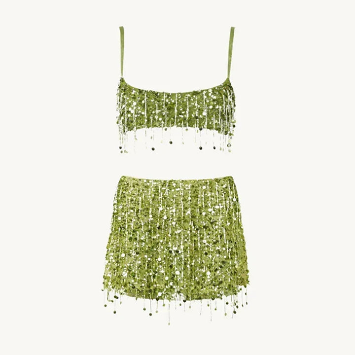 Sequin Tassel Bikini Set, view 3 - Elena Harper