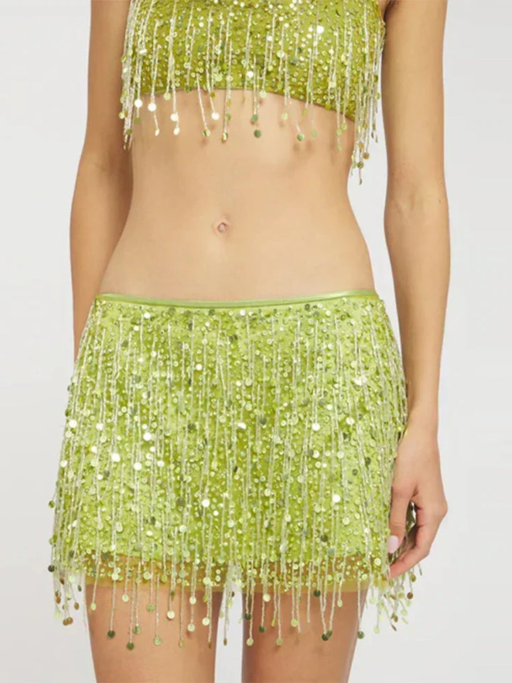 Sequin Tassel Bikini Set, view 6 - Elena Harper