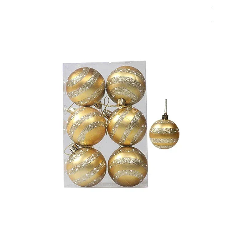 Set of 6 Christmas Tree Baubles with Decorative Patterns, view 7 - Elena Harper