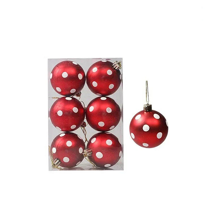 Set of 6 Christmas Tree Baubles with Decorative Patterns, view 8 - Elena Harper