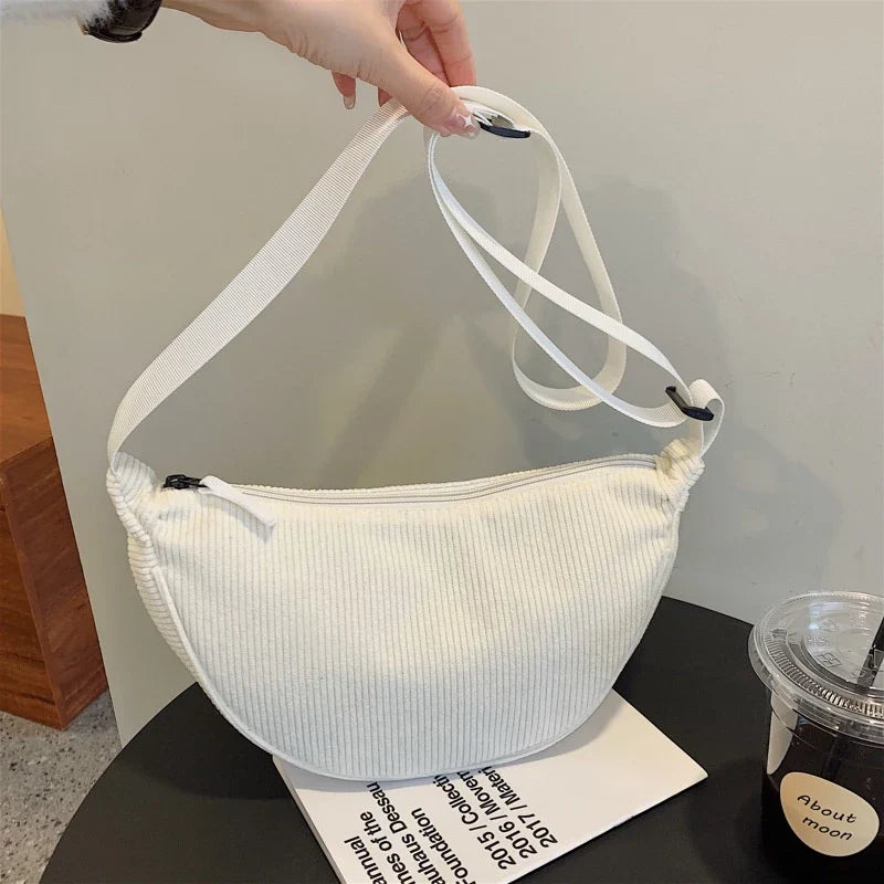 Premium Corduroy Shoulder Bag for Women – Small Shoulder Bag