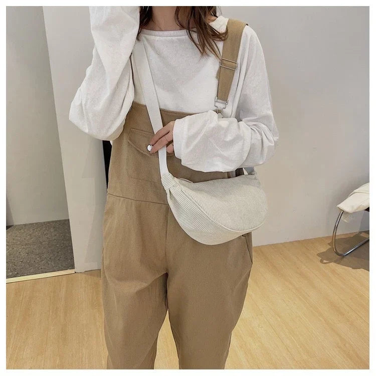 Premium Corduroy Shoulder Bag for Women – Small Shoulder Bag