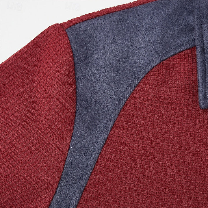 Rhett Textured Quarter-Zip Pullover, view 4 - Elena Harper