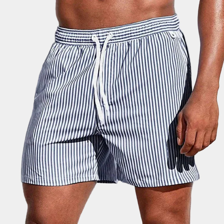 Striped Men's Shorts with Drawstring