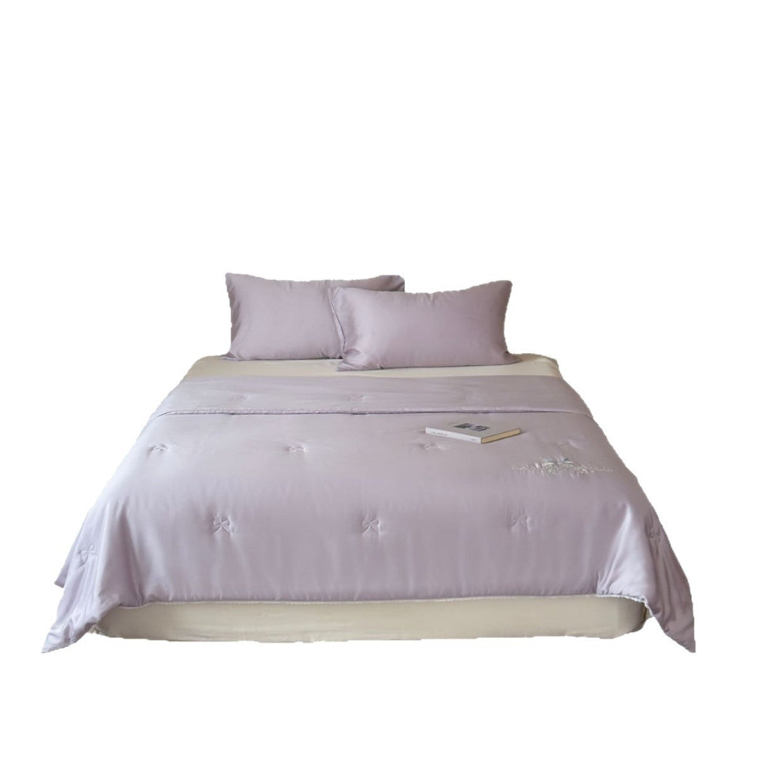 Silky Satin Bedding Set with Fine Embroidery and Cooling Comfort Finish