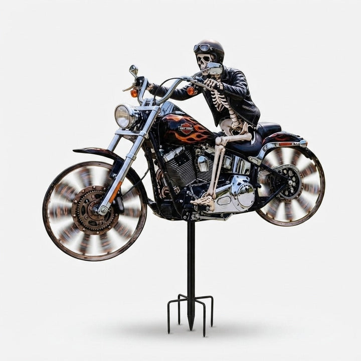 Garden Windmill Skeleton Biker Acrylic