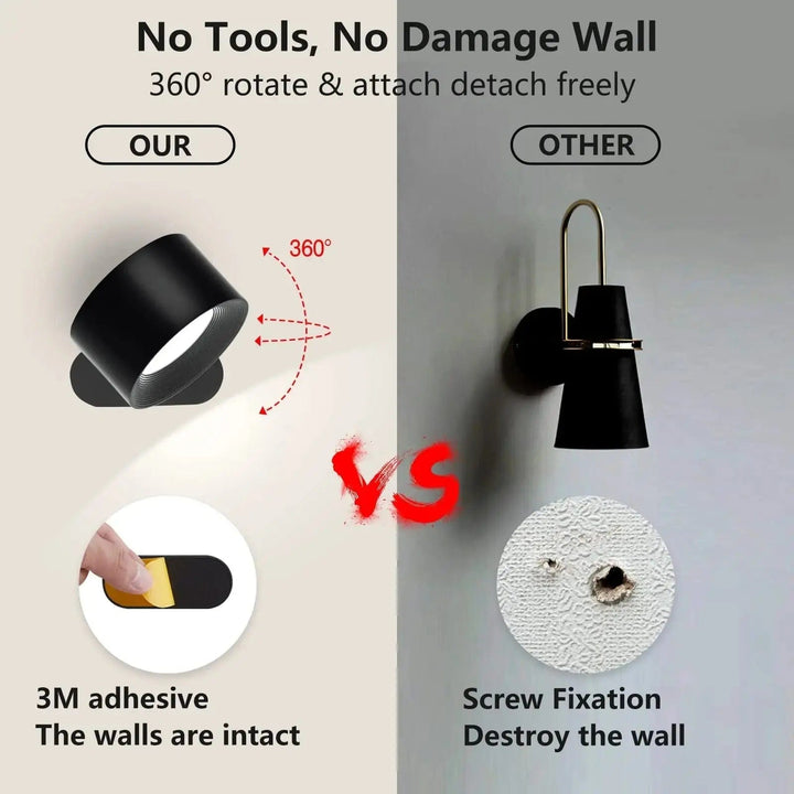 Wireless Rechargeable Adjustable Wall Light for Modern Interiors