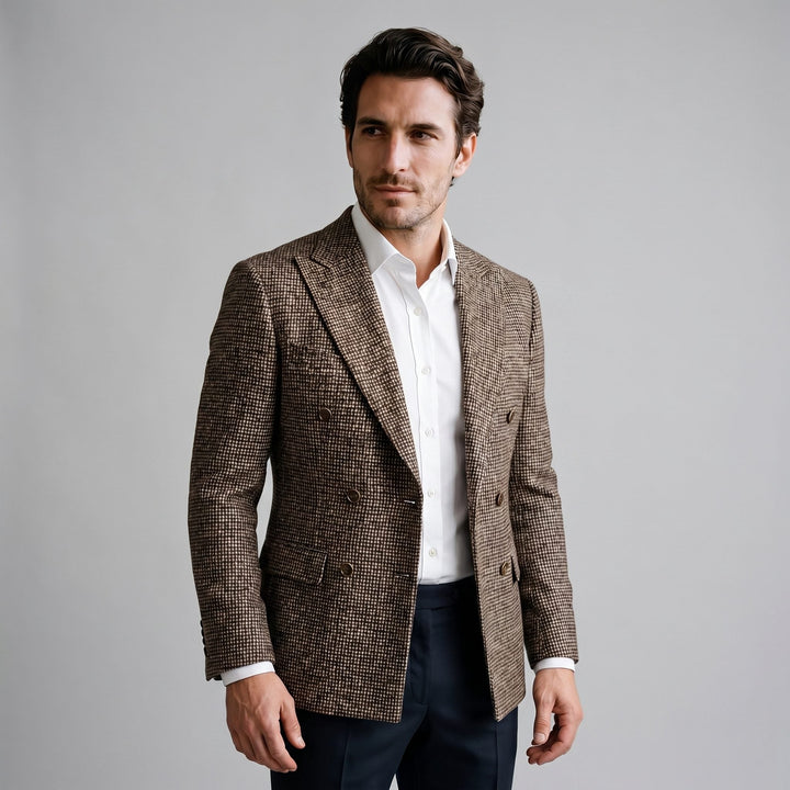Slim Fit Double-Breasted Blazer for Men