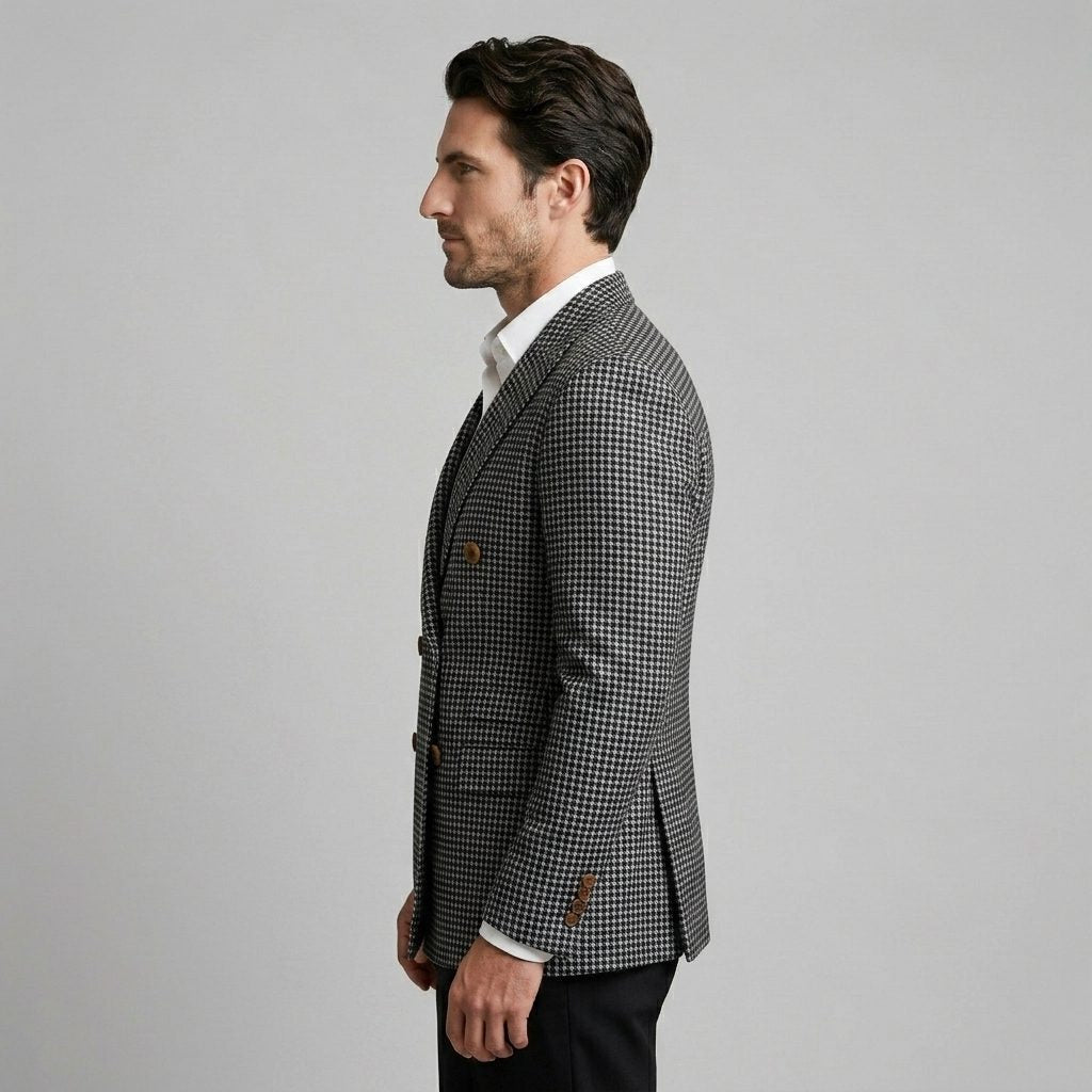 Slim Fit Double-Breasted Blazer for Men