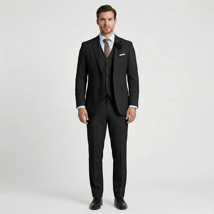 Slim-Fit Three-Piece Suit, view 2 - Elena Harper