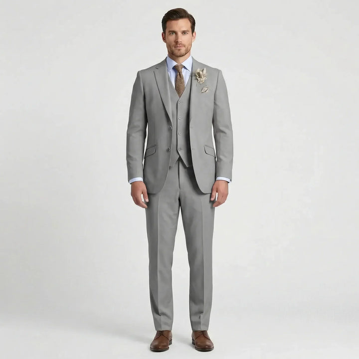 Slim-Fit Three-Piece Suit, view 3 - Elena Harper