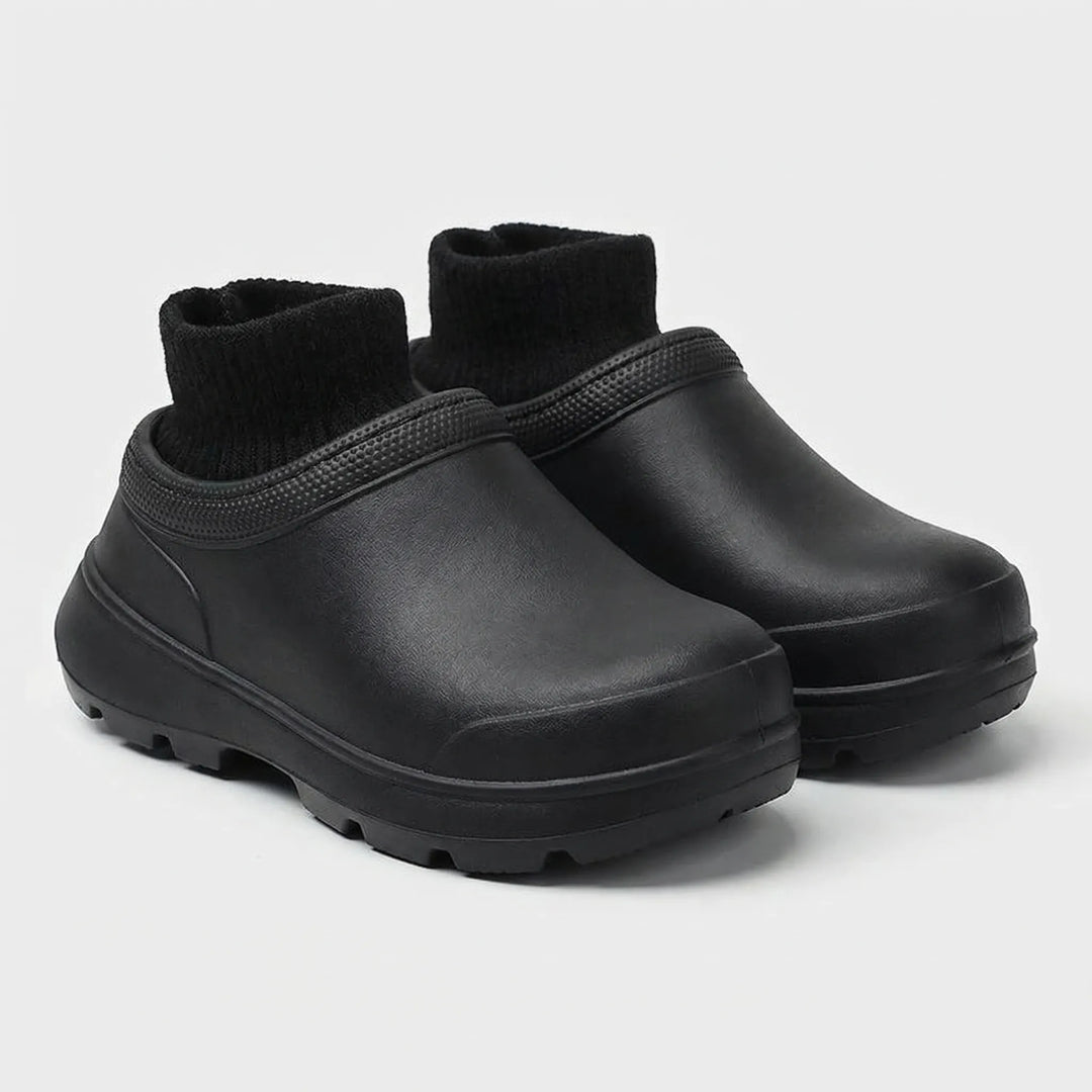 Ladies Waterproof Clogs with Knitted Cuff