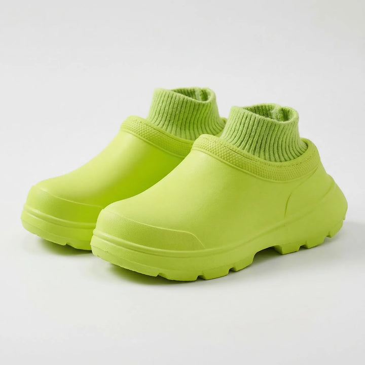 Ladies Waterproof Clogs with Knitted Cuff