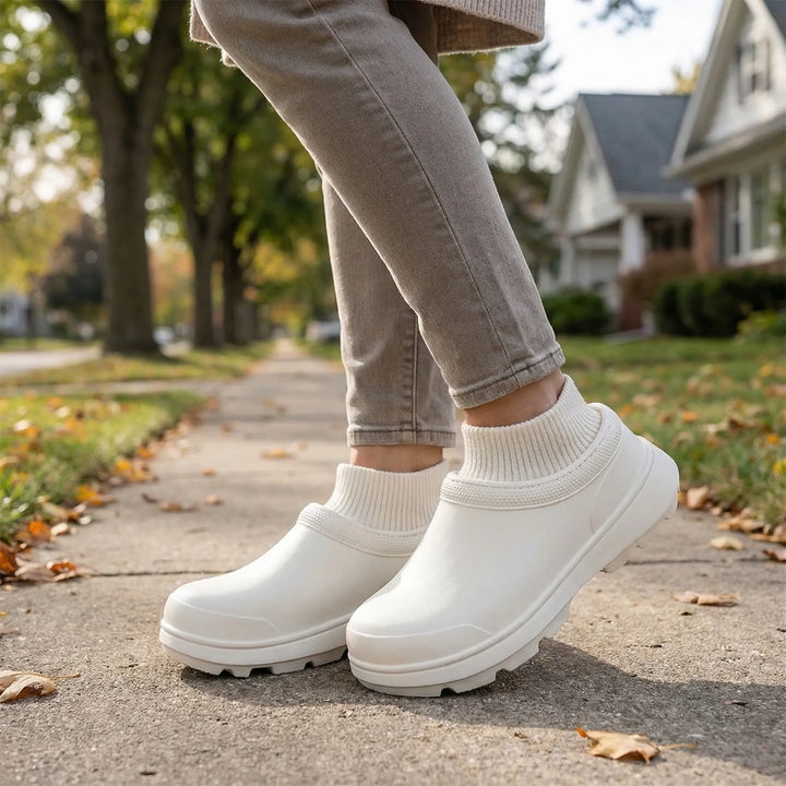 Ladies Waterproof Clogs with Knitted Cuff