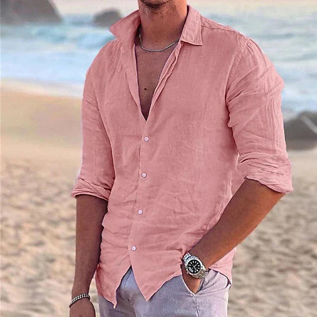Men's Slim Fit Shirt Casual for Summer Use, With Buttons and Short Sleeves, view 7 - Elena Harper