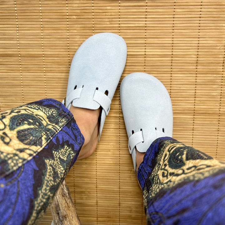 Solal – Women's Suede Mules with Comfortable Cork and Leather Sole