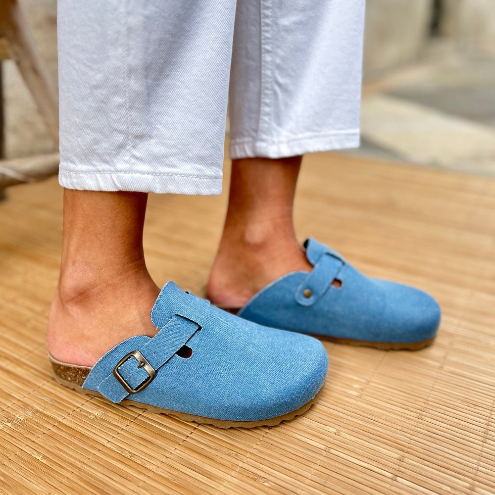 Solal – Women's Suede Mules with Comfortable Cork and Leather Sole