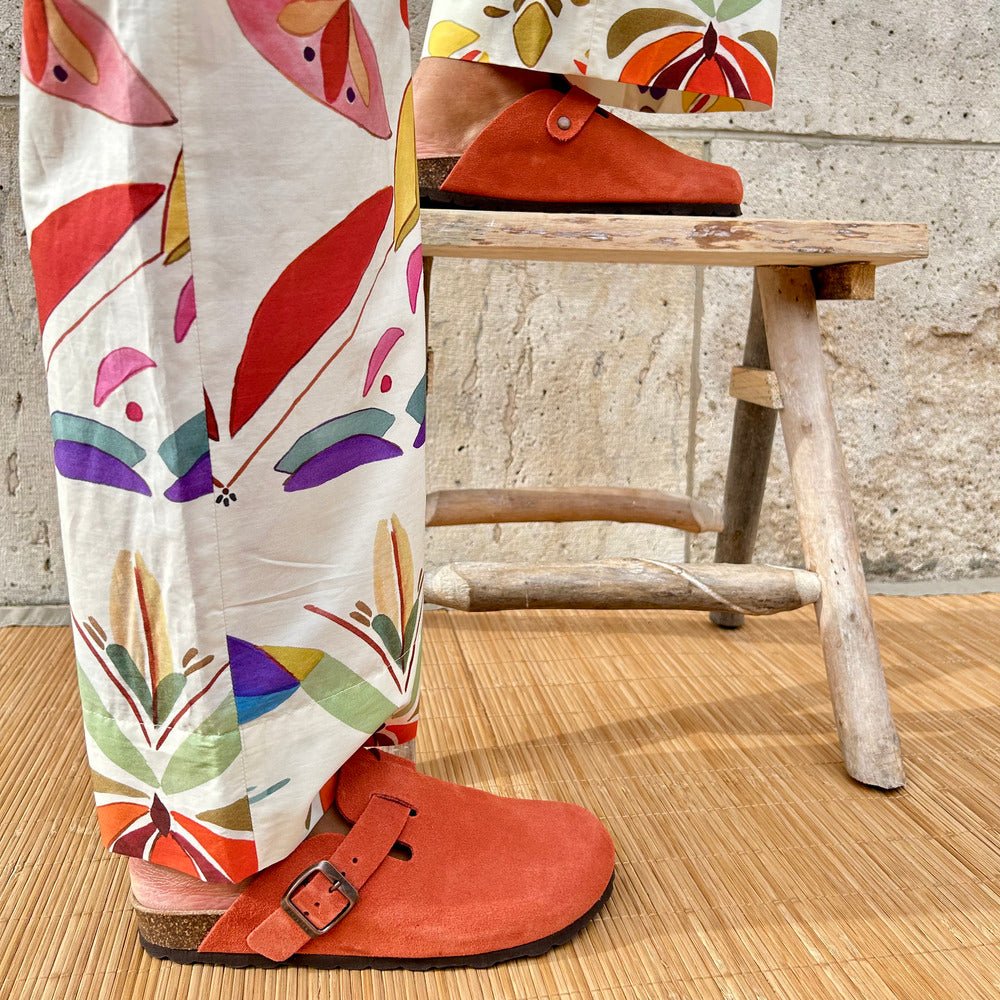 Solal – Women's Suede Mules with Comfortable Cork and Leather Sole