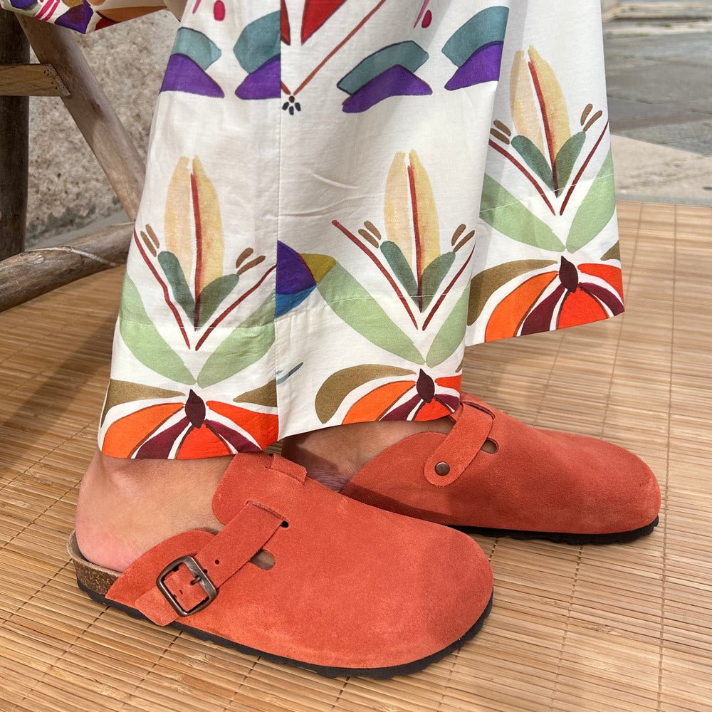 Solal – Women's Suede Mules with Comfortable Cork and Leather Sole