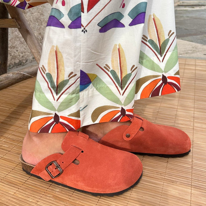 Solal – Women's Suede Mules with Comfortable Cork and Leather Sole