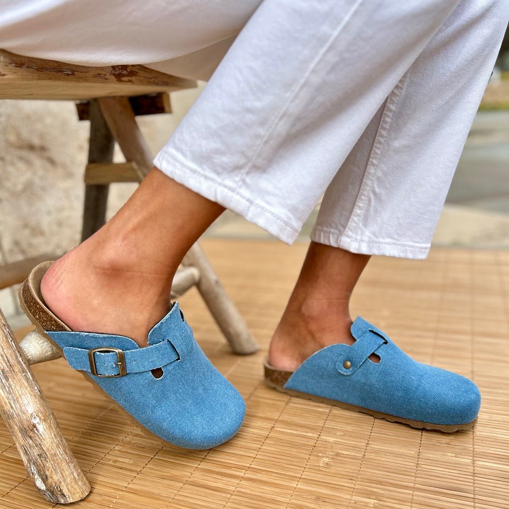 Solal – Women's Suede Mules with Comfortable Cork and Leather Sole