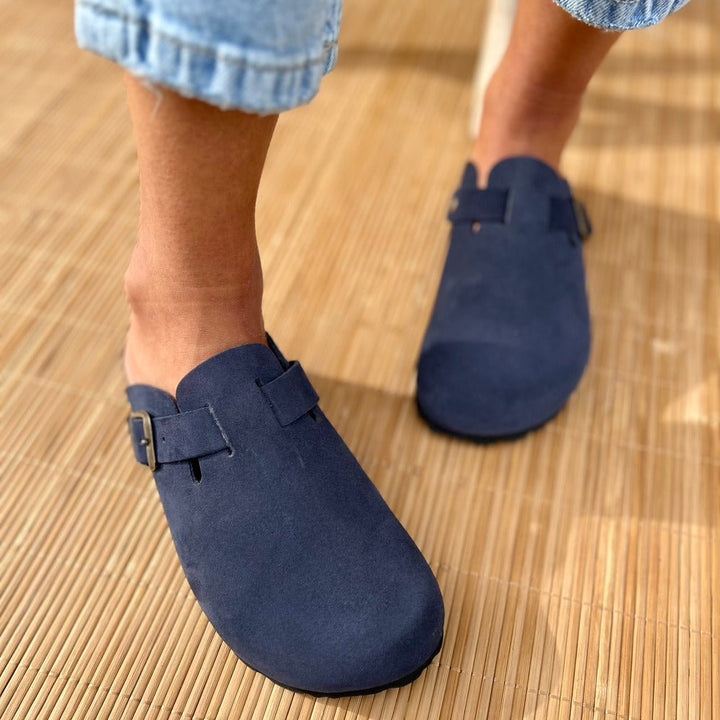 Solal – Women's Suede Mules with Comfortable Cork and Leather Sole