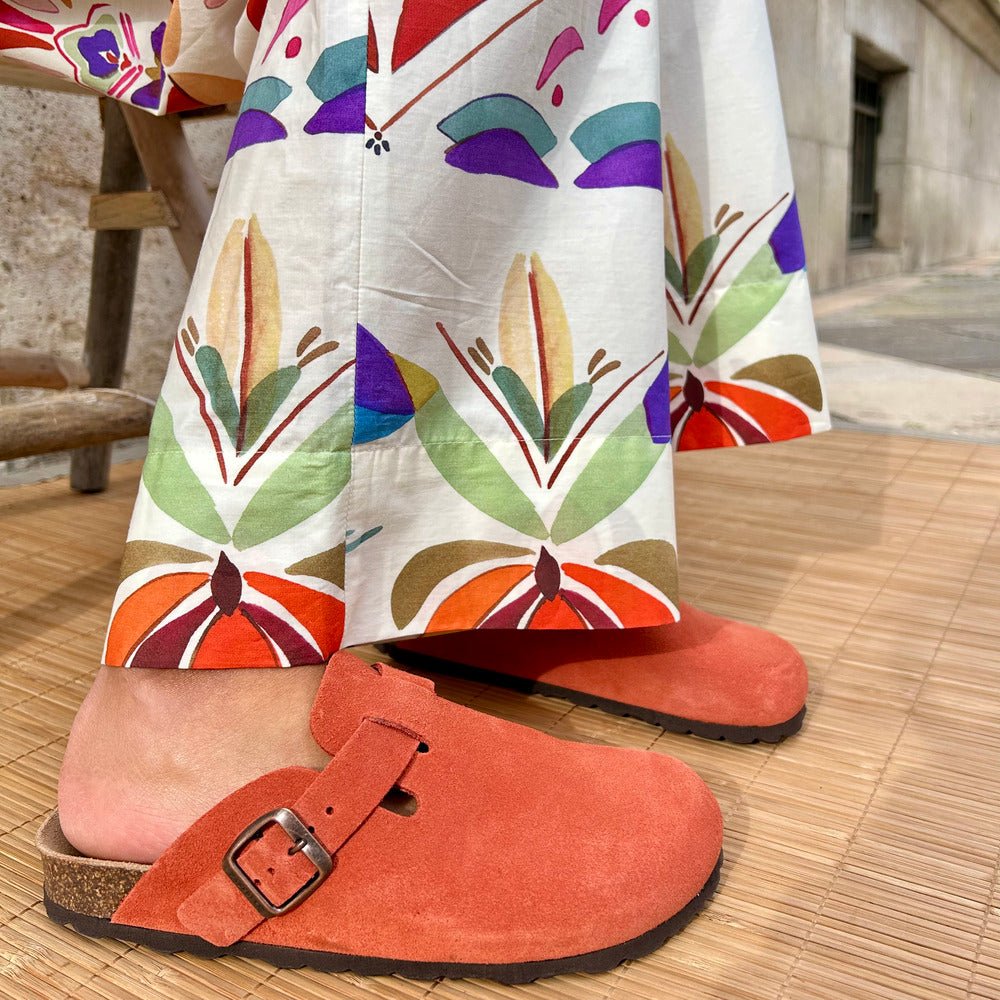 Solal – Women's Suede Mules with Comfortable Cork and Leather Sole