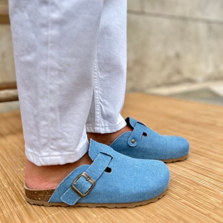 Solal – Women's Suede Mules with Comfortable Cork and Leather Sole
