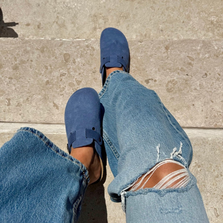 Solal – Women's Suede Mules with Comfortable Cork and Leather Sole