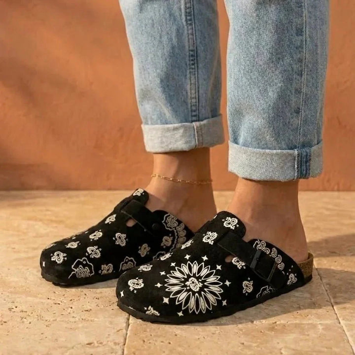 Solal – Women's Suede Mules with Comfortable Cork and Leather Sole