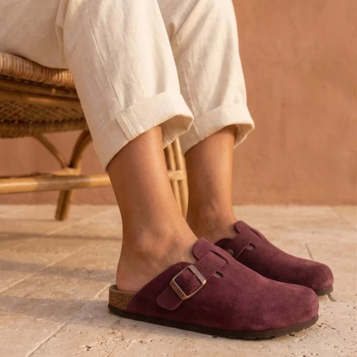 Solal – Women's Suede Mules with Comfortable Cork and Leather Sole