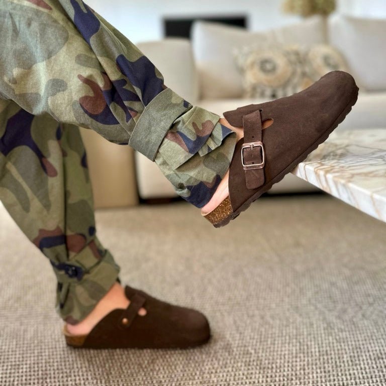 Solal – Women's Suede Mules with Comfortable Cork and Leather Sole