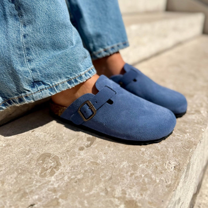 Solal – Women's Suede Mules with Comfortable Cork and Leather Sole