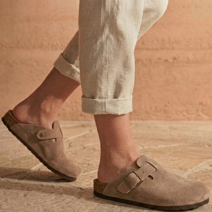 Solal – Women's Suede Mules with Comfortable Cork and Leather Sole