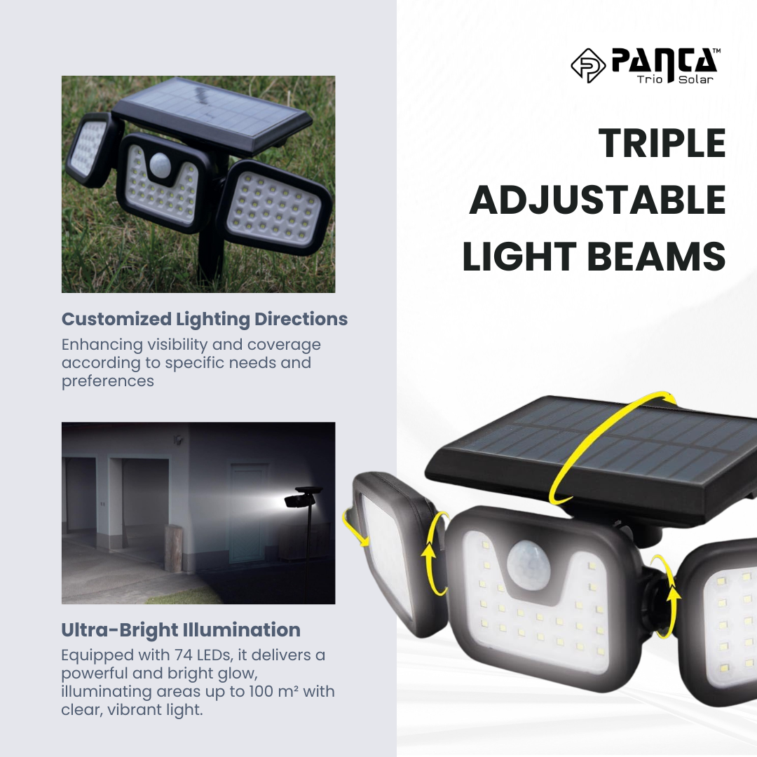 Solar-Powered Outdoor Lights with Motion Sensor