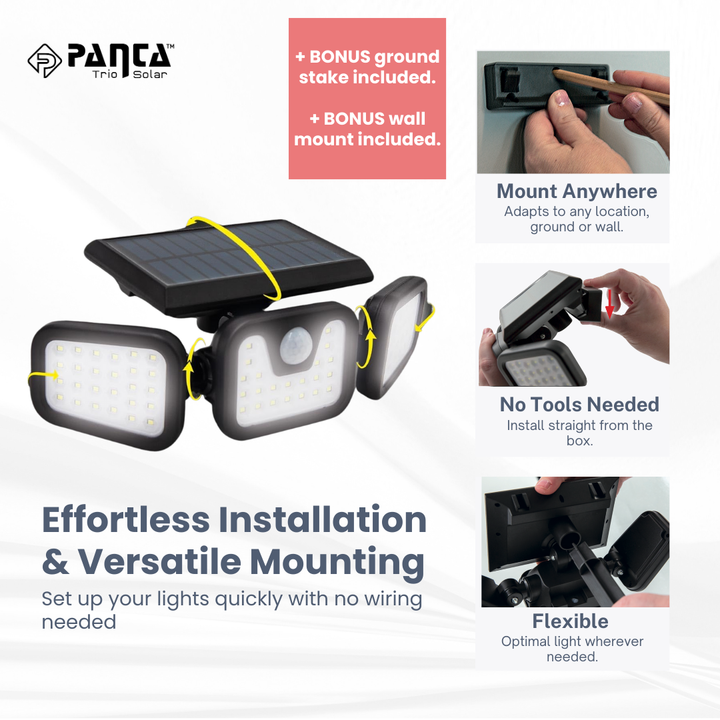 Solar-Powered Outdoor Lights with Motion Sensor