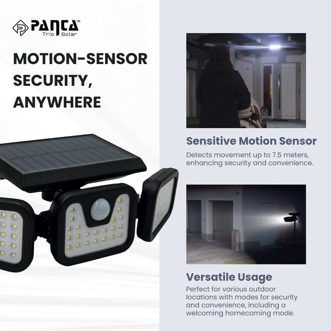 Solar-Powered Outdoor Lights with Motion Sensor