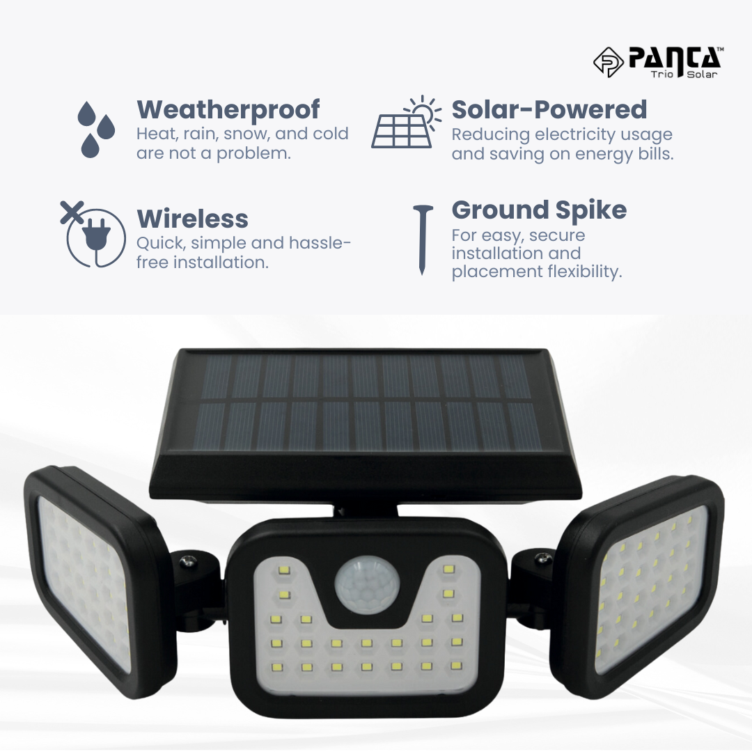 Solar-Powered Outdoor Lights with Motion Sensor