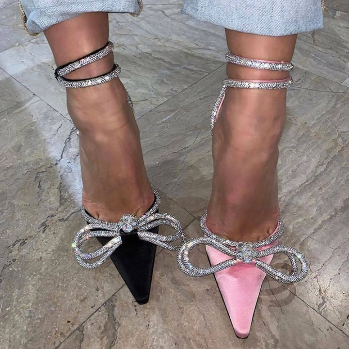 Aria - Butterfly Satin High Heels