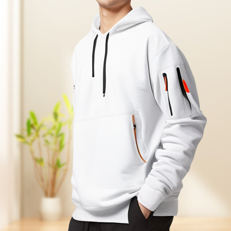 Casual Elegant Half-Zip Hoodie for Men – Comfortable