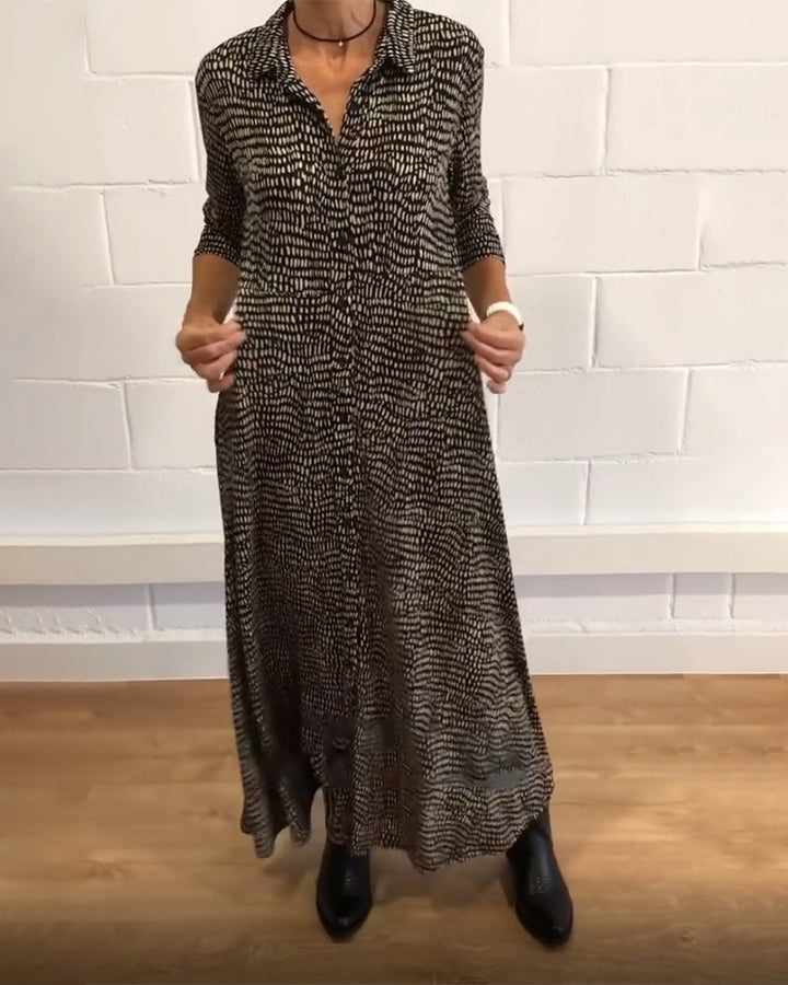 Chic Printed Long Dress for Women - Inès