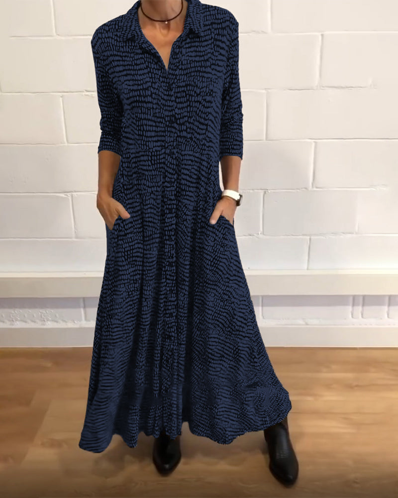 Chic Printed Long Dress for Women - Inès