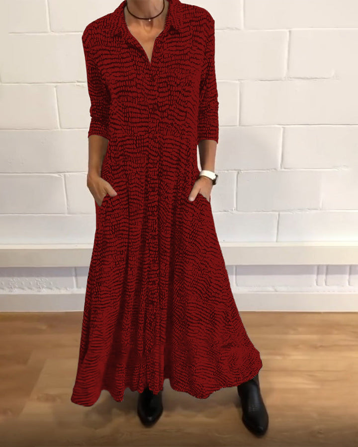 Chic Printed Long Dress for Women - Inès