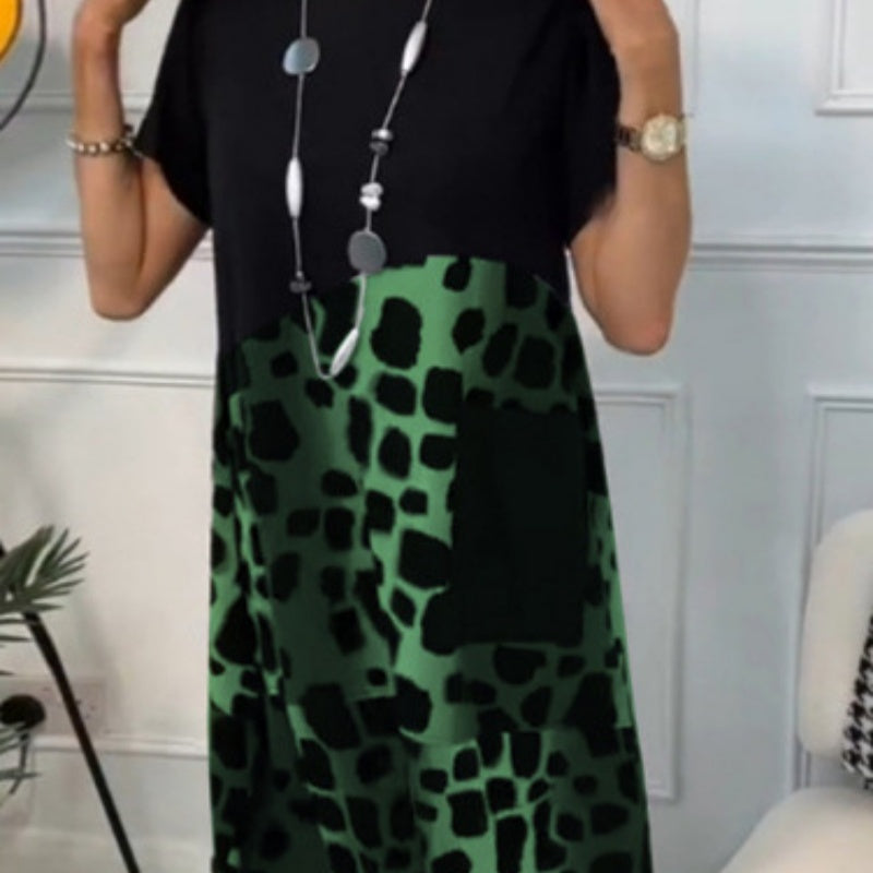 Women's Leopard Print Dress with Pockets - Inès