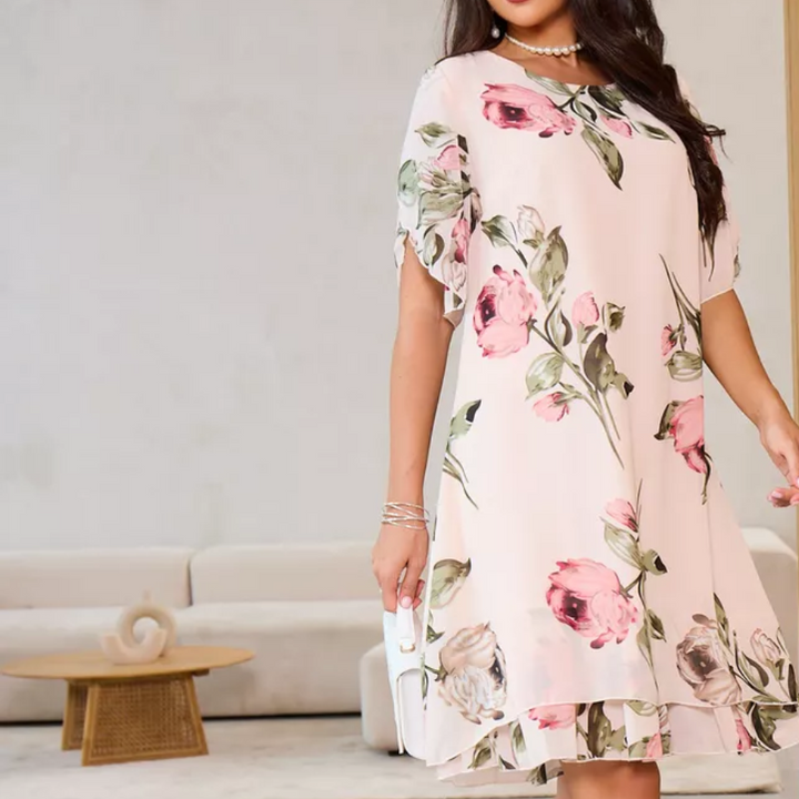 Elegant Fluid Cut Printed Chiffon Dress for Women Summer