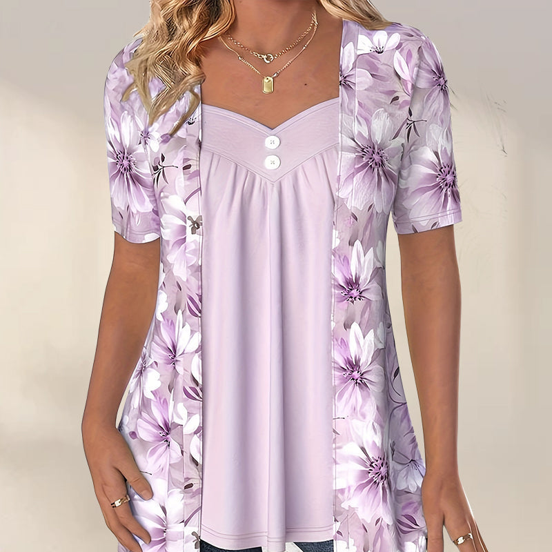 NORBERTHA - FASHIONABLE FLOWER BLOUSE