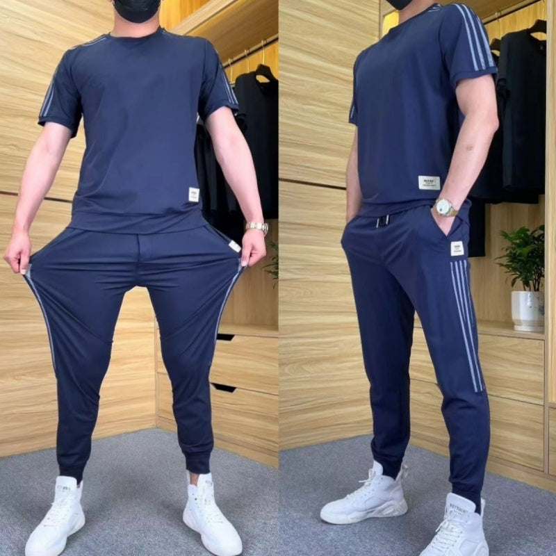 LAURENT MONACO | LUXURY MATERIAL SUIT WITH ELASTIC